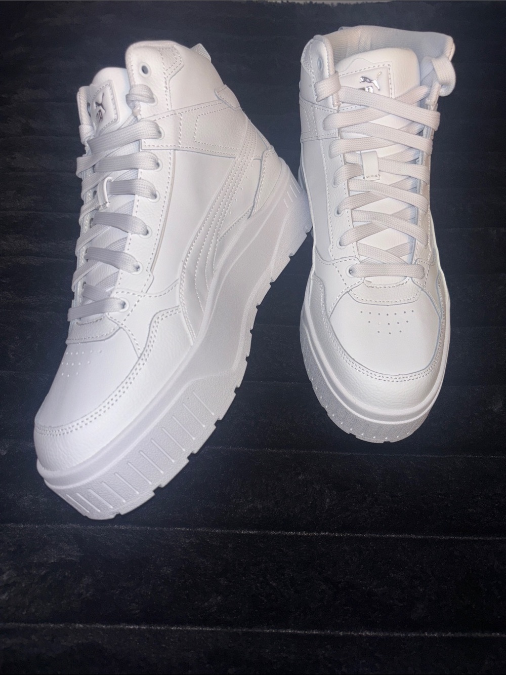 Puma White Women's High-Top Platform Sneakers